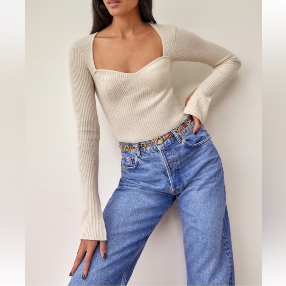Reformation cream Glenna cashmere sweater - Picture 3 of 7